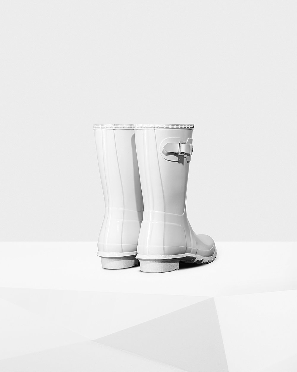 Womens Hunter Original Gloss - Short Rain Boots White - 8051-FONTC